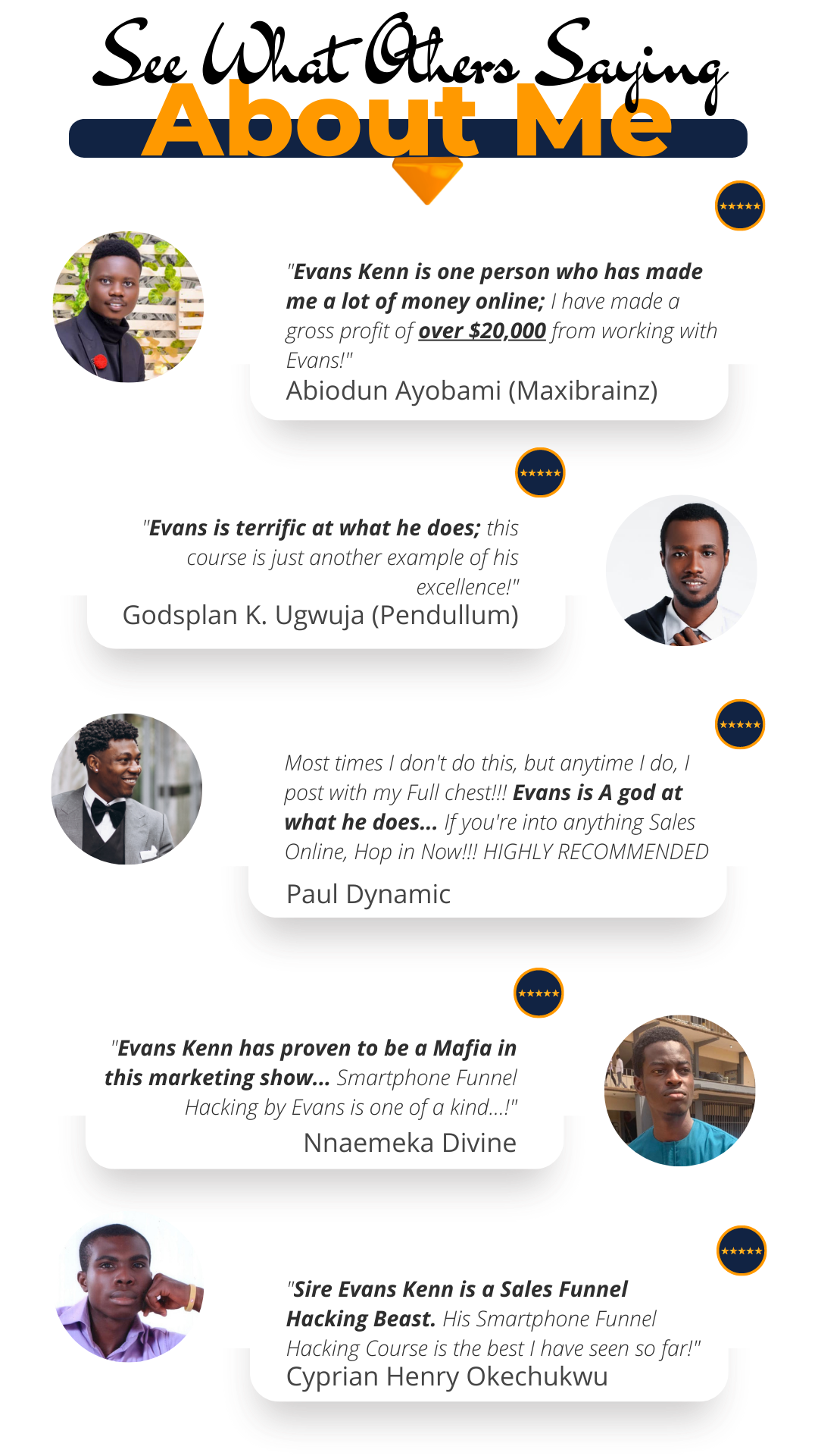 About Evans Kenn Testimonials